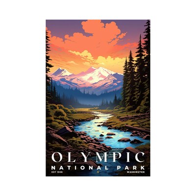 Olympic National Park Poster, Travel Art, Office Poster, Home Decor | S7 - image1